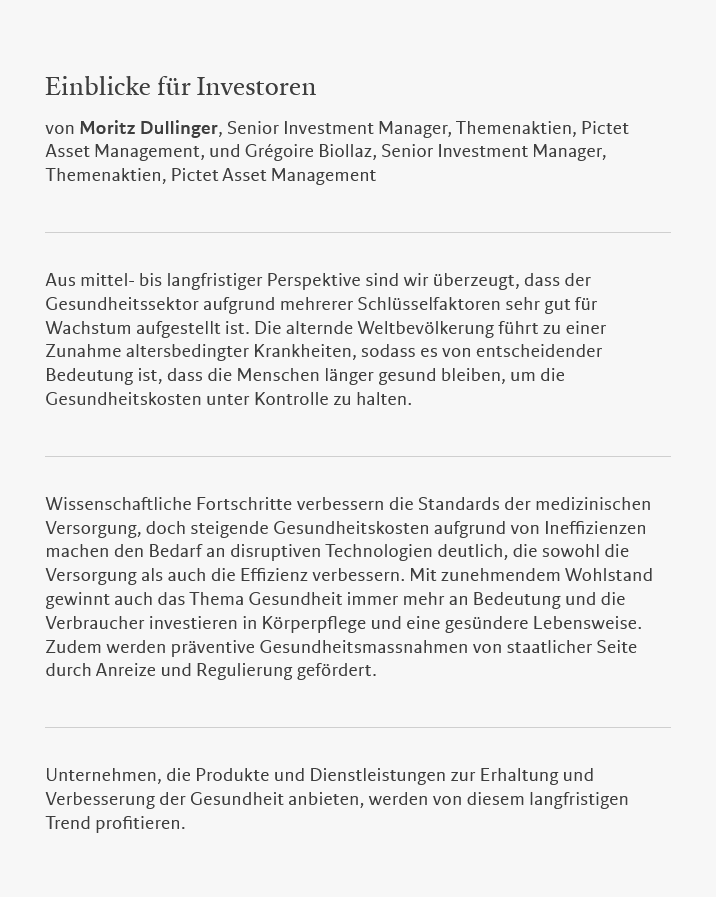 Einblicke für Investoren