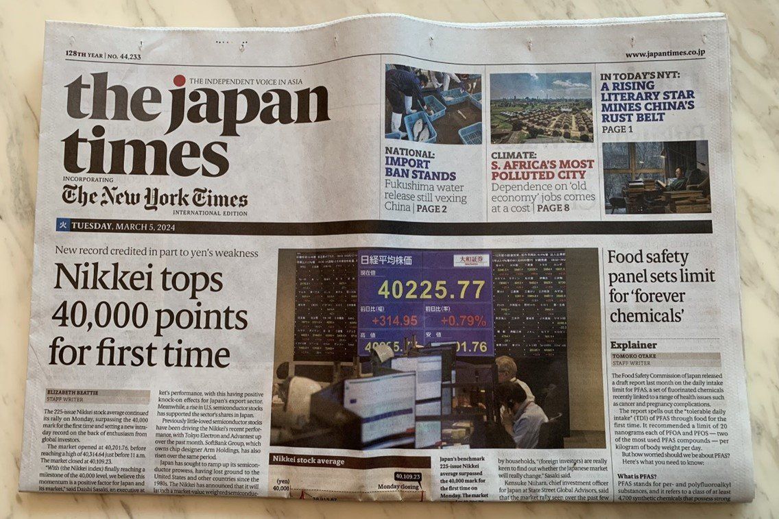 Ausgabe der Japan Times vom 5. März 2024.